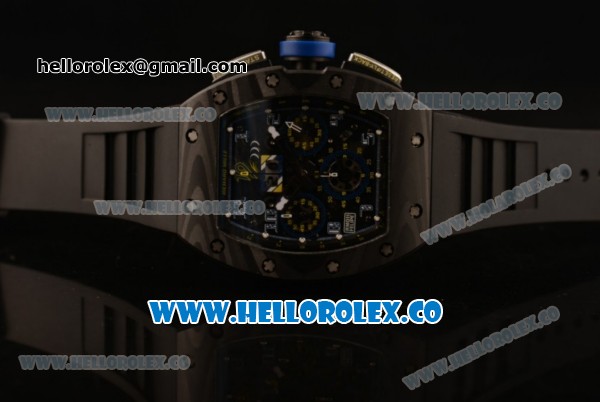 Richard Mille RM 011 Felipe Massa Chronograph Japanese Miyota 9015 Automatic Carbon Fibera Case with Skeleton Dial Arabic Numeral Markers and Carbon Fiber Strap (KV) - Click Image to Close